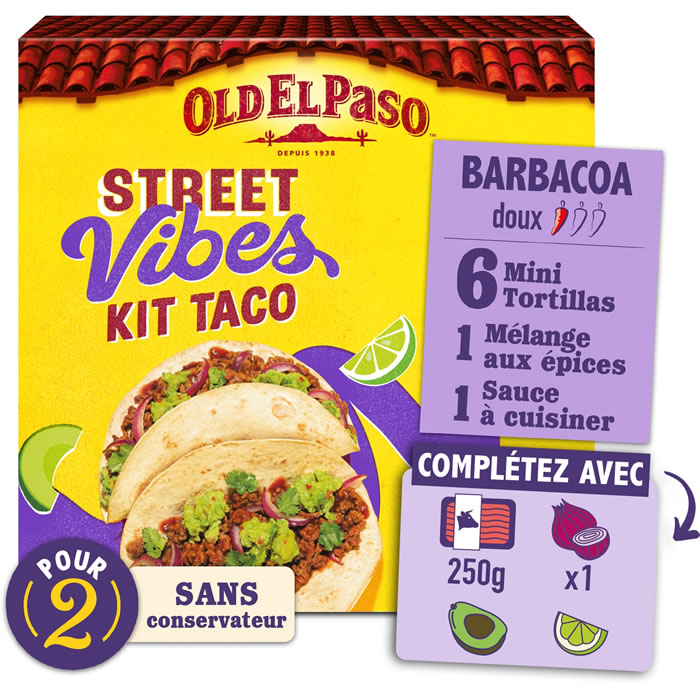 OLD EL PASO Street Vibes Barbacoa Kit pour tacos doux