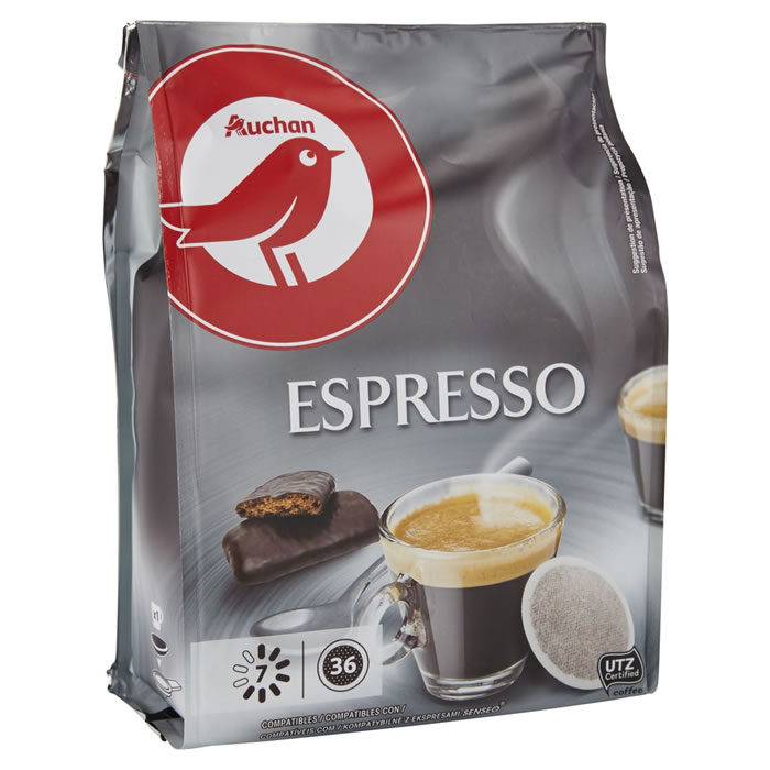 AUCHAN Dosettes de café espresso N°7