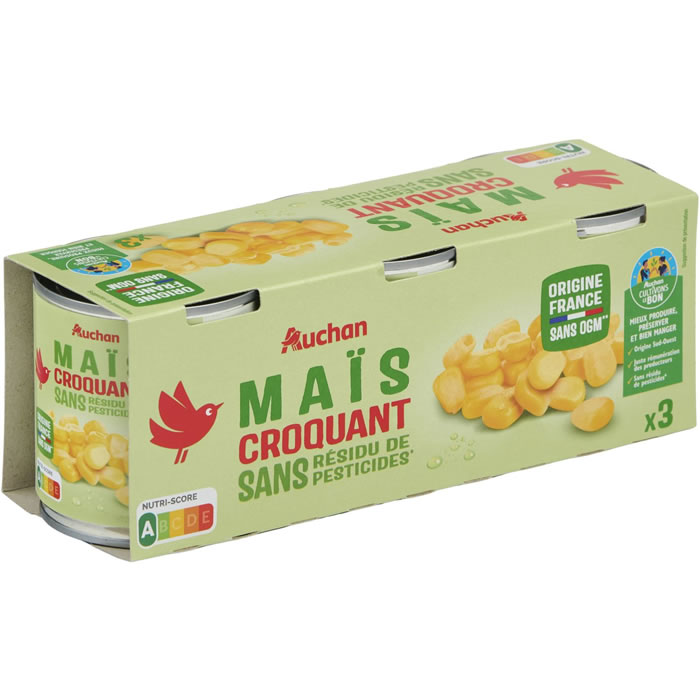 AUCHAN Maïs croquant sans résidu de pesticides