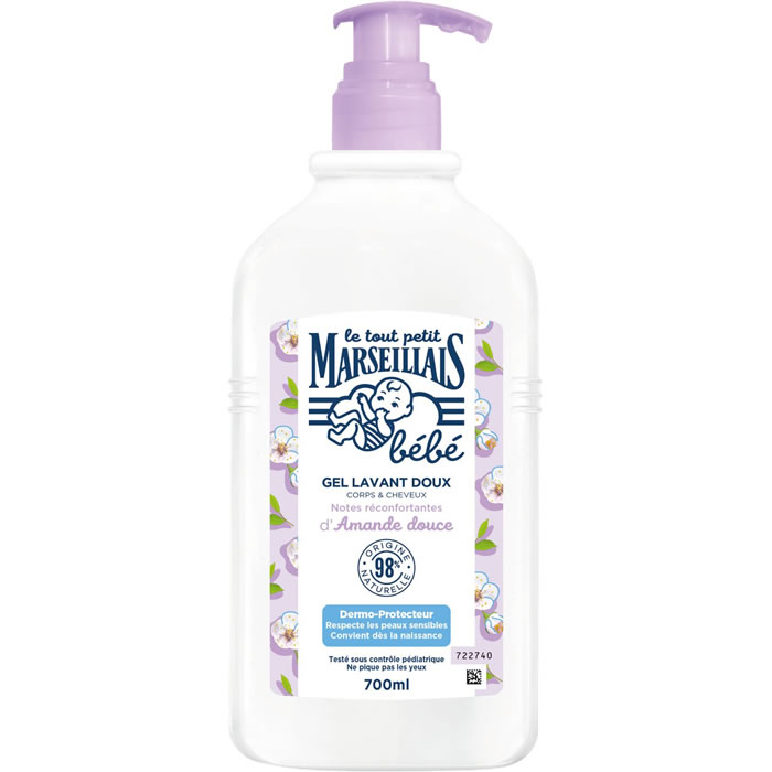 LE PETIT MARSEILLAIS Bébé Gel douche et shampoing 2en1 à l'amande douce