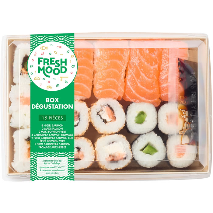FRESHMOOD Plateau de sushis california, maki poivrons et nigiri saumon