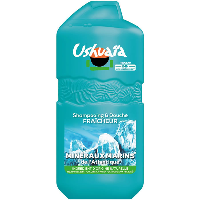 USHUAIA Minéraux Marins Gel douche et shampoing 2en1 fraîcheur intense