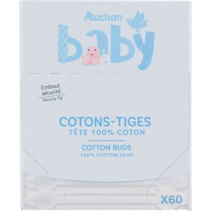 AUCHAN Baby Cotons-tiges sécurité pour bébé