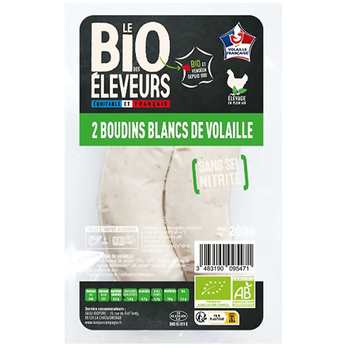 LE BIO DES ELEVEURS Boudin blanc de volaille bio