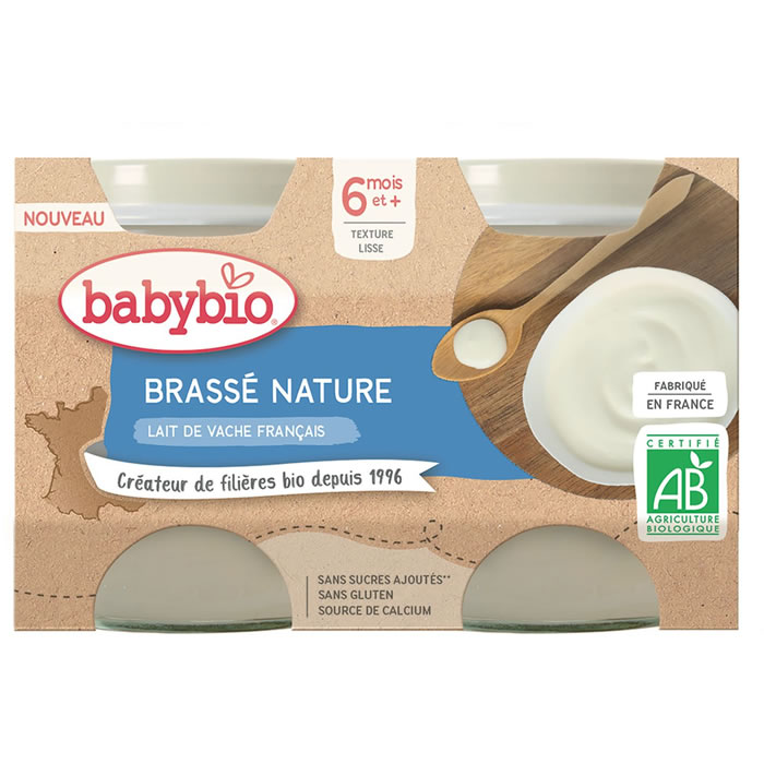 BABYBIO Brassé nature au lait de vache bio dès 6 mois