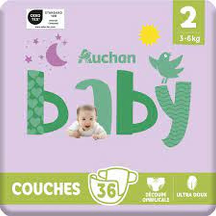 AUCHAN Baby Couches tailles 2 (3-6 kg)