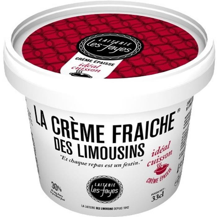 LAITERIE LES FAYES Crème fraîche épaisse entière 30% M.G