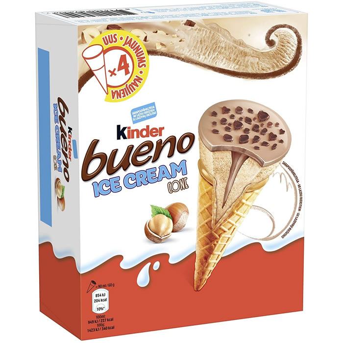 KINDER Bueno - Ice Cream Cônes glacés au chocolat et noisettes