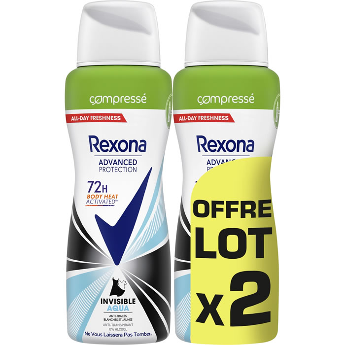 REXONA Invisible Aqua Déodorant compressé spray anti transpirant