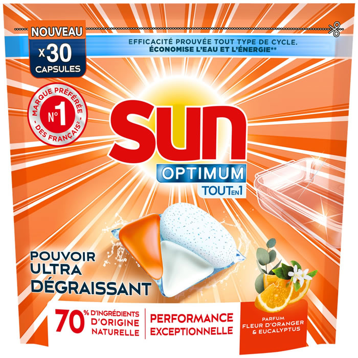 SUN Optimum Tablettes lave-vaisselle ultra-dégraissant
