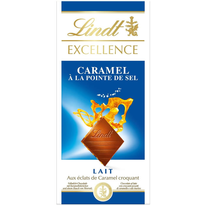 LINDT Excellence Tablette de chocolat au lait au caramel fleur de sel