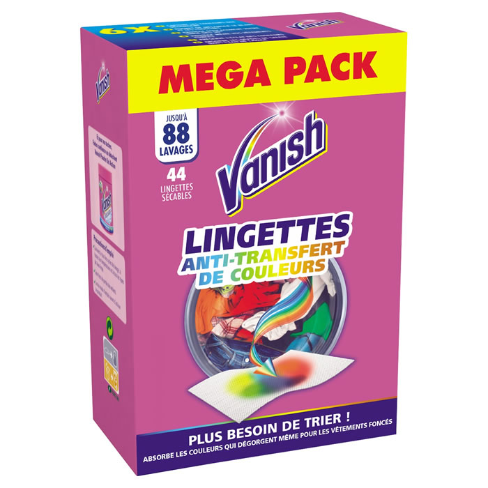 VANISH Lingettes sécables anti-transfert de couleurs