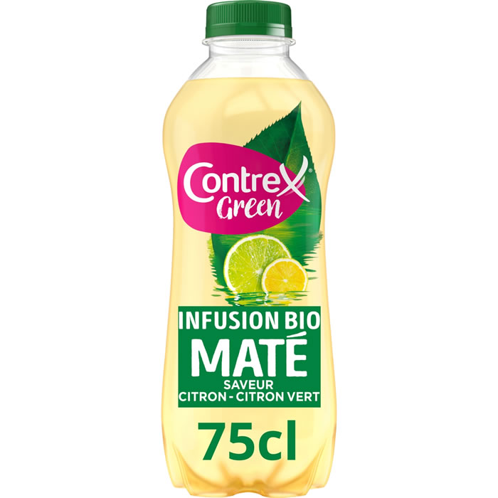 CONTREX Green Eau à l'infusion de maté saveur citron jaune et vert bio