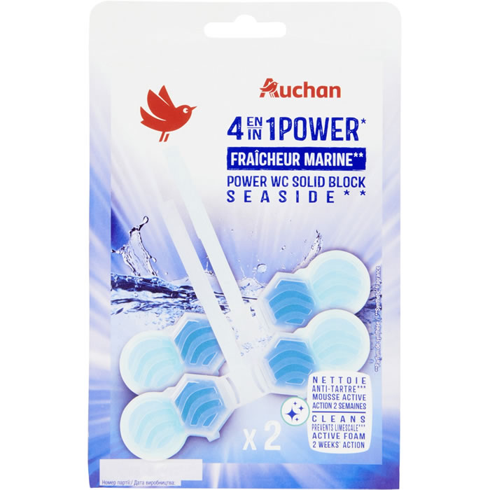 AUCHAN Bloc WC anti-tartre fraîcheur marine