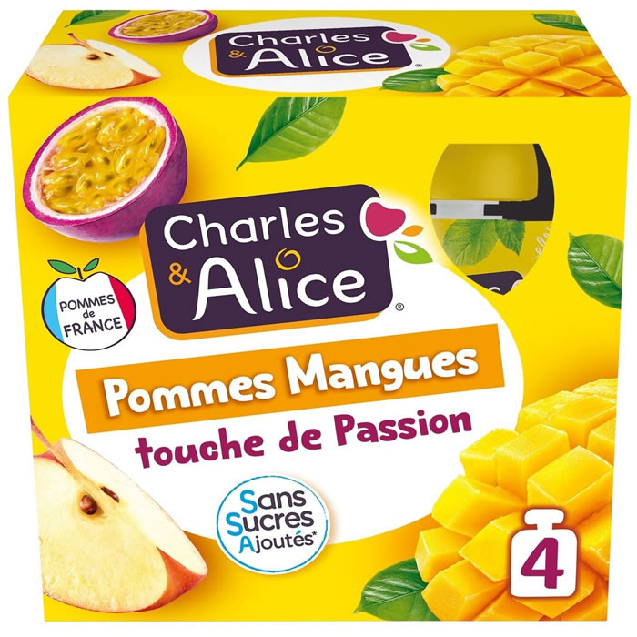 CHARLES&ALICE Dessert pomme, mangue, passion sans sucres ajoutés