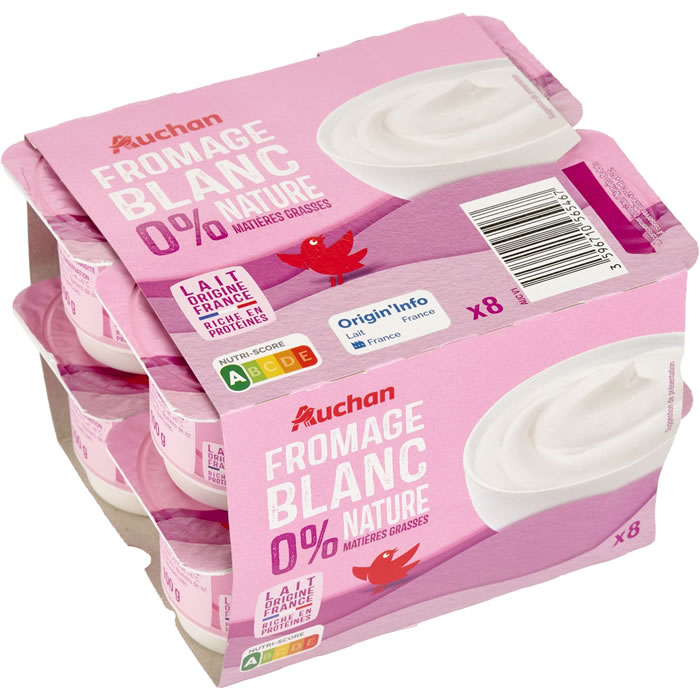 AUCHAN Fromage blanc nature 0% M.G