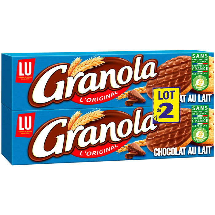 LU Granola Biscuits sablés nappés de chocolat au lait