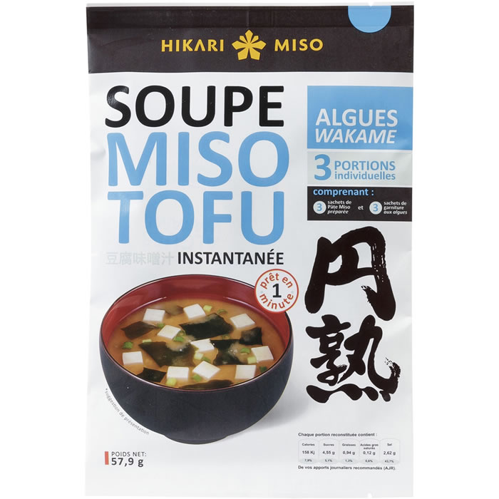 HIKARI MISO Soupe miso tofu instantanée Wakamé