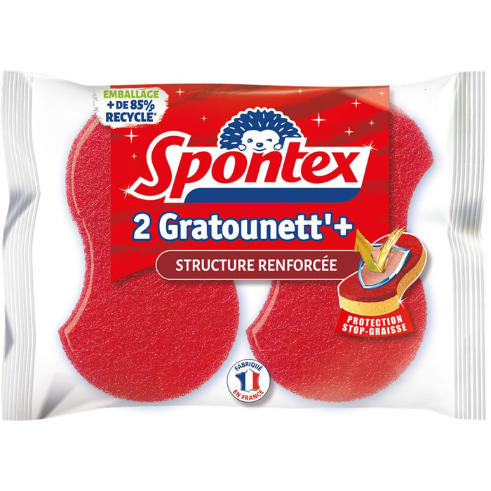 SPONTEX Gratounett' Stop-Graisse Eponge grattante