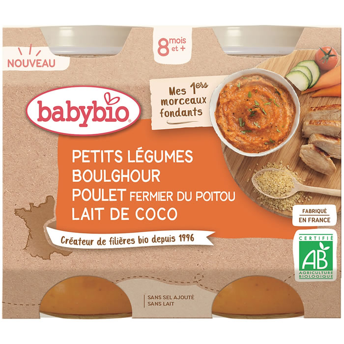 BABYBIO Boulgour, poulet et coco bio dès 8 mois