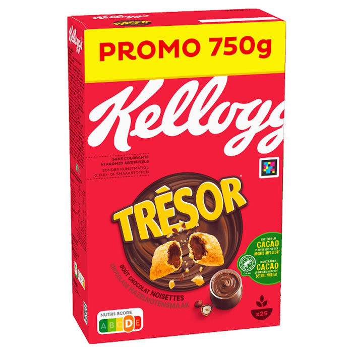 KELLOGG'S Trésor Céréales fourrées au chocolat noisette