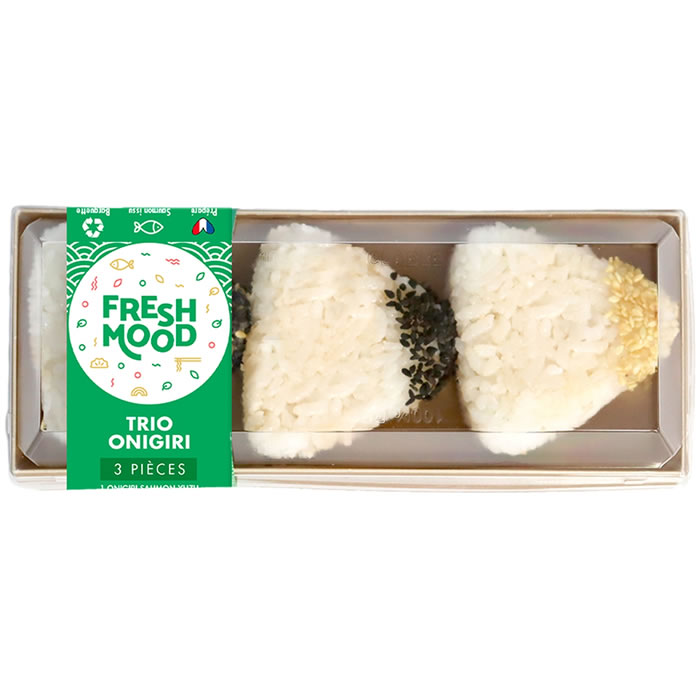 FRESHMOOD Onigiri au saumon teriyaki, saumon yuzu et thon épicé