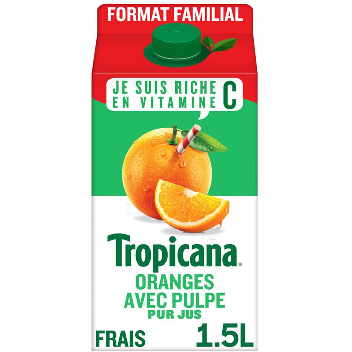 TROPICANA Pure Premium Pur jus d'orange pressée avec pulpe