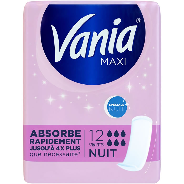 VANIA Maxi Serviettes hygiéniques nuit super +