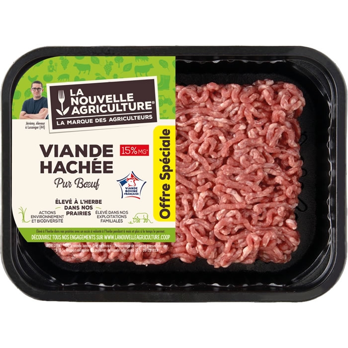 LA NOUVELLE AGRICULTURE Viande hachée pur boeuf 15% M.G
