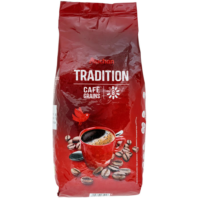 AUCHAN Tradition Café en grain N°8