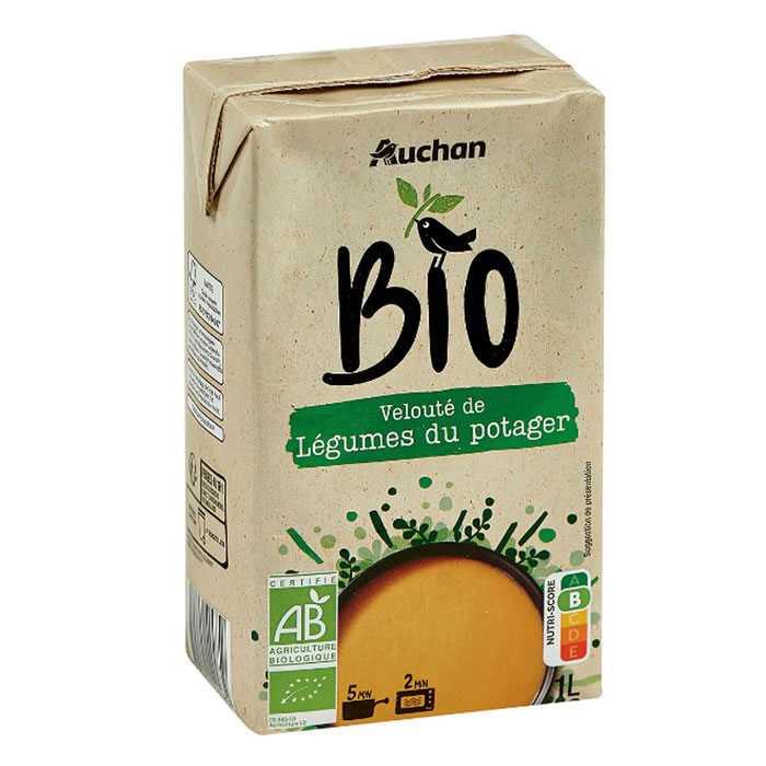 AUCHAN Soupe velouté de légumes du potager bio