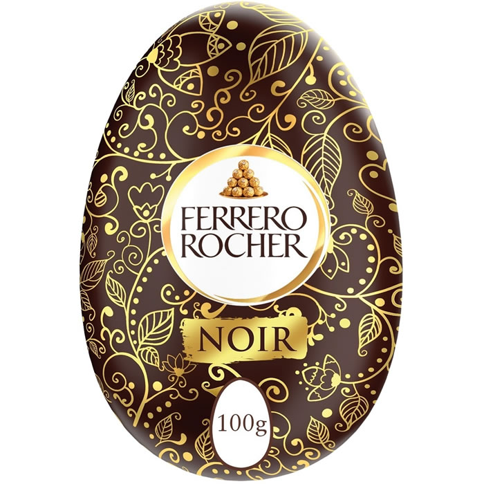 FERRERO ROCHER Oeuf au chocolat noir avec éclats de noisettes