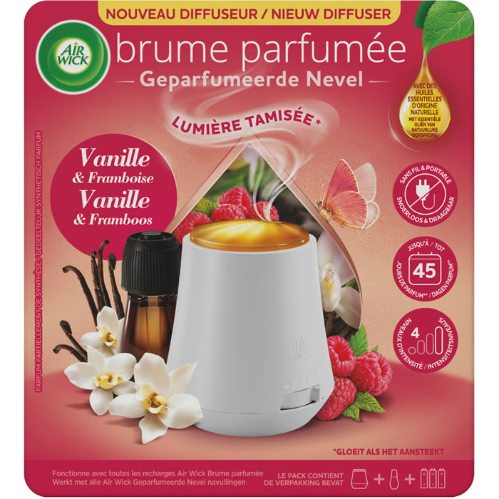 AIR WICK Brume Parfumée Diffuseur d'huiles essentielles vanille et framboise