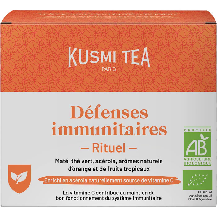 KUSMI TEA Rituel Défenses Immunitaires Thé vert maté et acérola bio