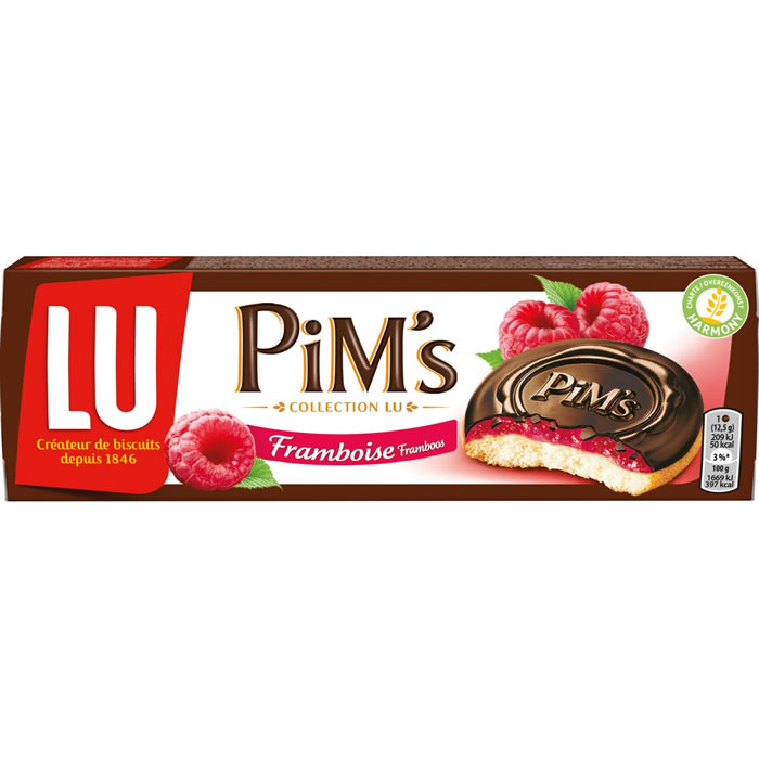 PIM'S Biscuits génoises de chocolat noir à la framboise