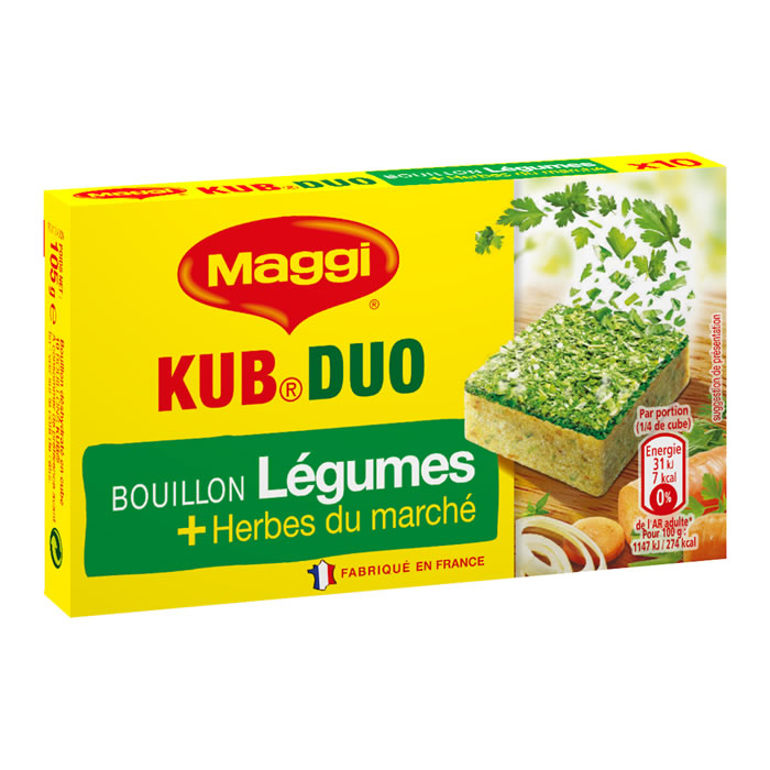 MAGGI Bouillon kub duo légumes et herbes du marché