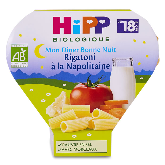 HIPP Bonne Nuit Rigatoni à la napolitaine bio dès 18 mois