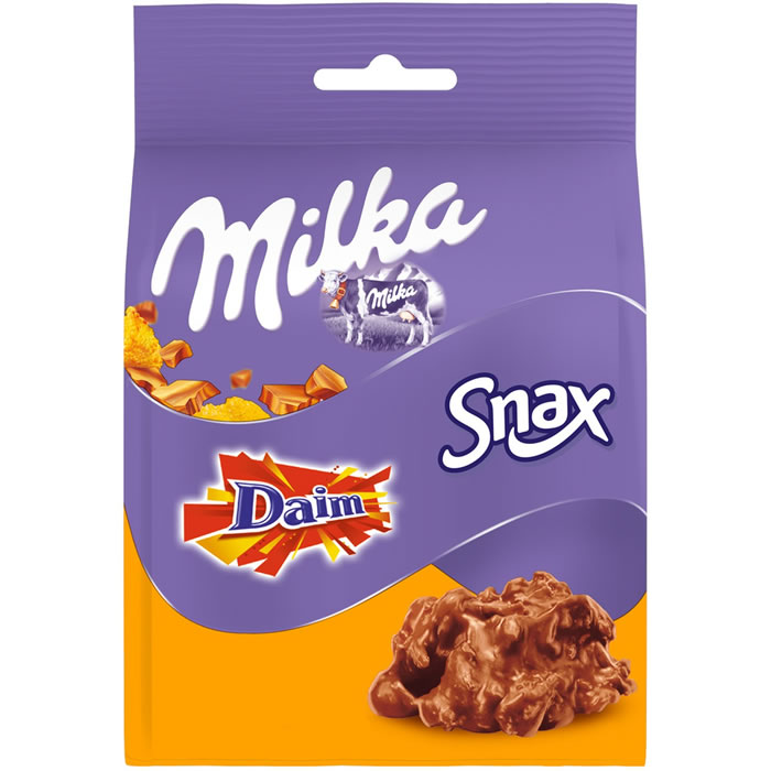 MILKA Snax Céréales enrobées de chocolat et daim