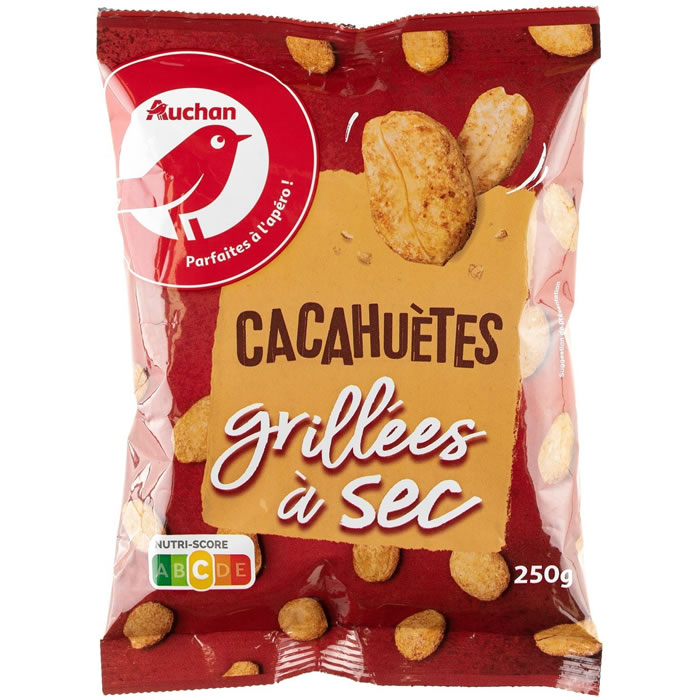 AUCHAN Cacahuètes grillées à sec