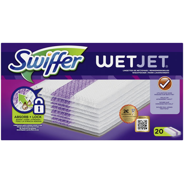 SWIFFER Wet Jet Recharges lingettes pour balai anti-poussière