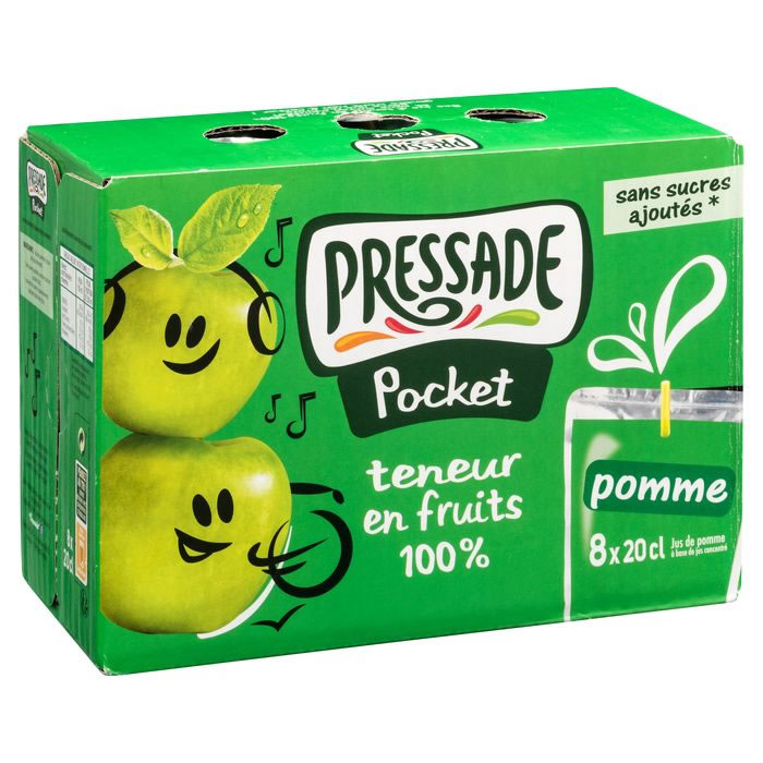 PRESSADE Pocket Jus de pomme sans sucres ajoutés