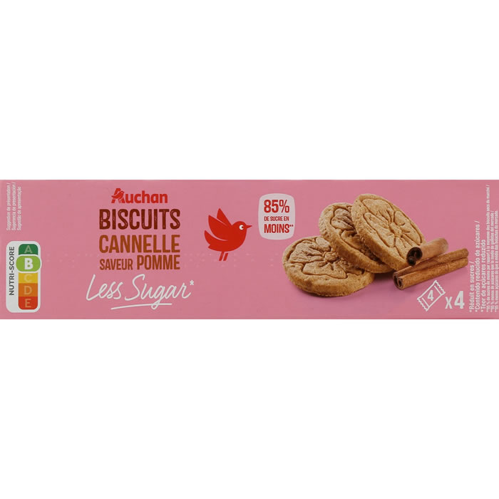 AUCHAN Biscuits à la cannelle et pomme