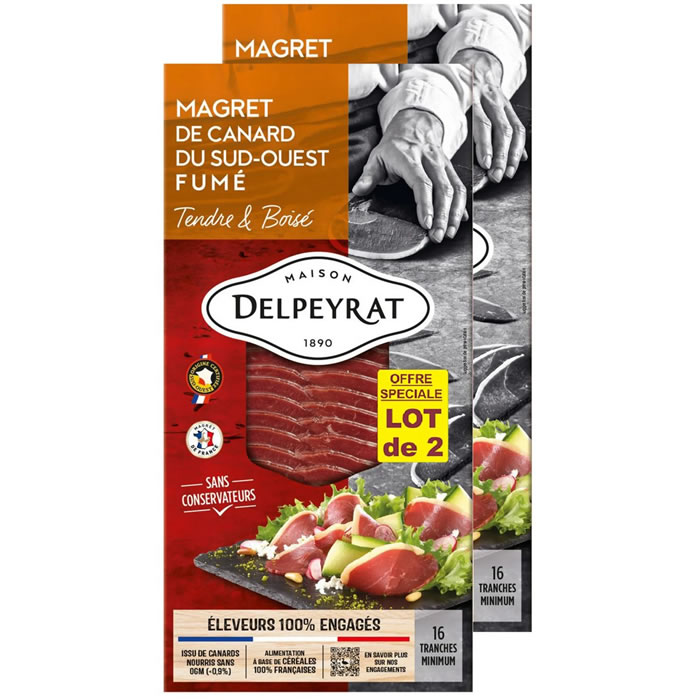 DELPEYRAT Magret de canard tranché et fumé