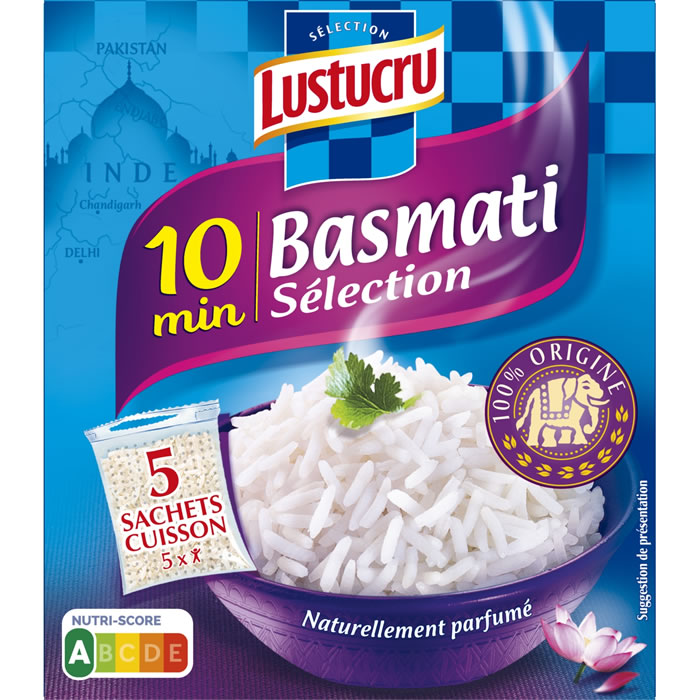 LUSTUCRU Riz blanc basmati sachets cuisson