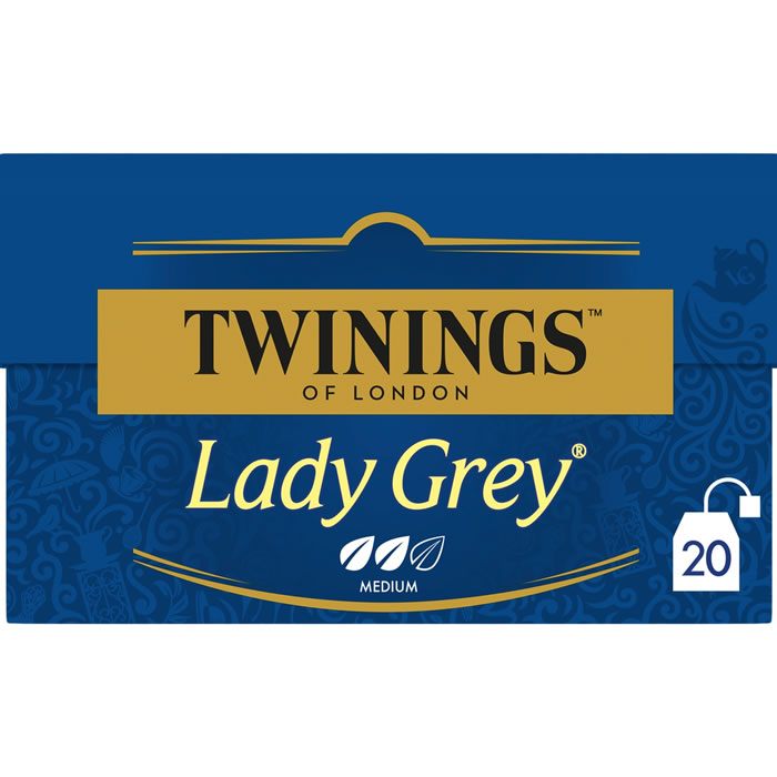 TWININGS Lady Grey Thé arômatisé bergamote et agrumes, goût russe