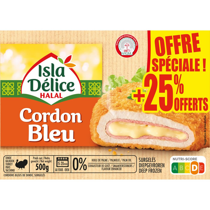 ISLA DELICE Cordons bleus de dinde halal