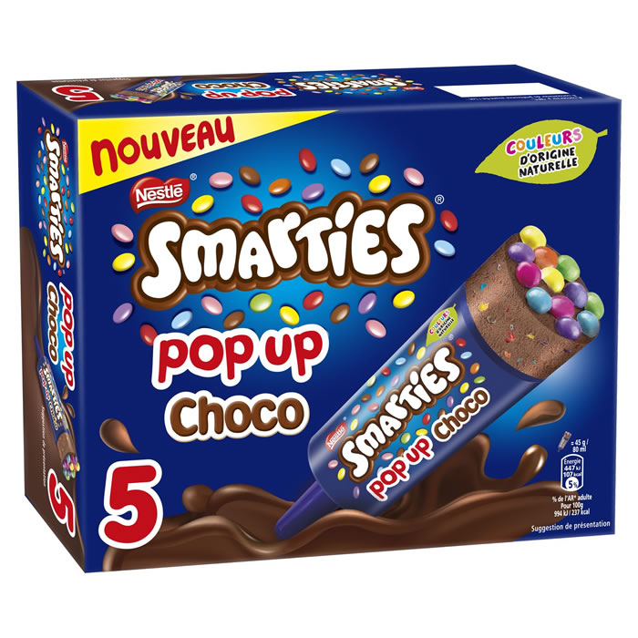 NESTLE Smarties Pop Up Bâtonnets glacés au chocolat et bonbons au chocolat