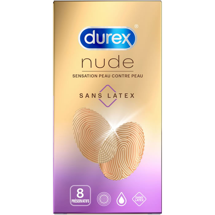 DUREX Nude Préservatifs sensation peau contre peau sans latex