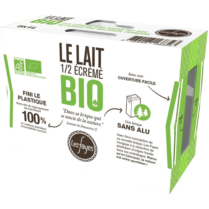 LAITERIE LES FAYES Lait demi-écrémé 1,6% M.G bio