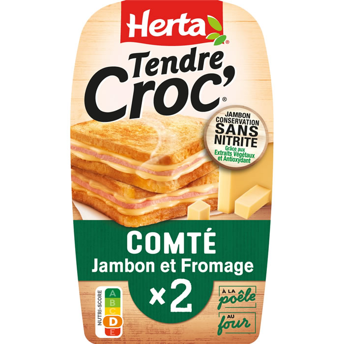 HERTA Tendre Croc' Croque-monsieur au Comté et jambon